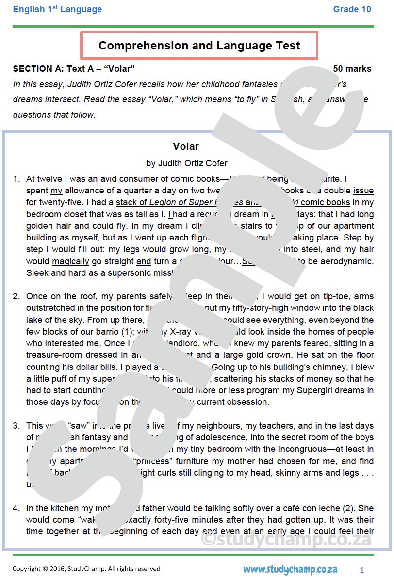 Grade 10 English: Comprehension and Language - Superheroes