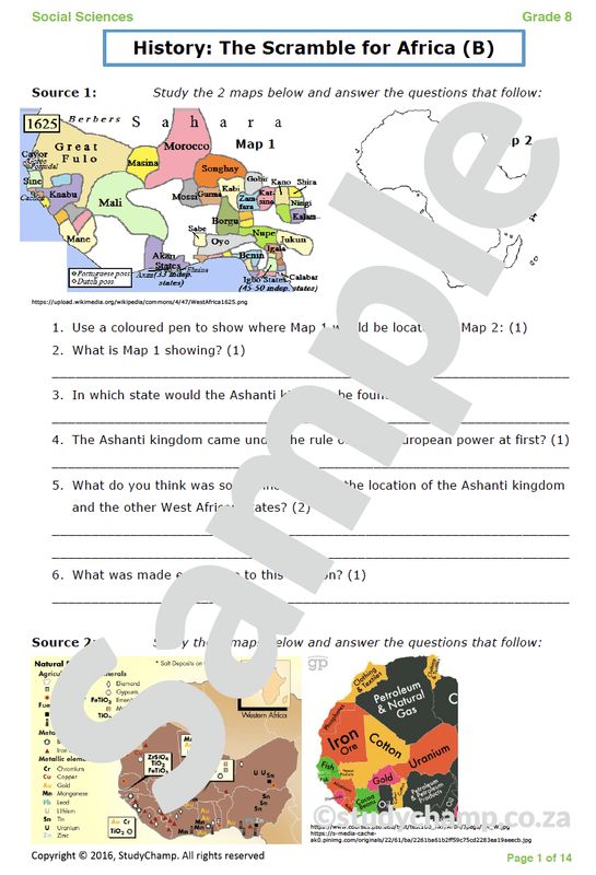 Grade 8 History Test: Scramble for Africa 2