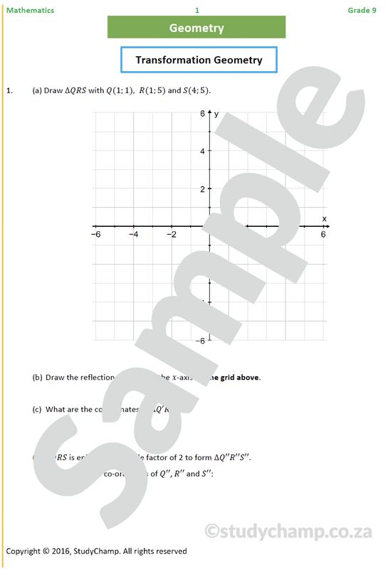 Grade 9 Mathematics Worksheet: Geometry - Transformations