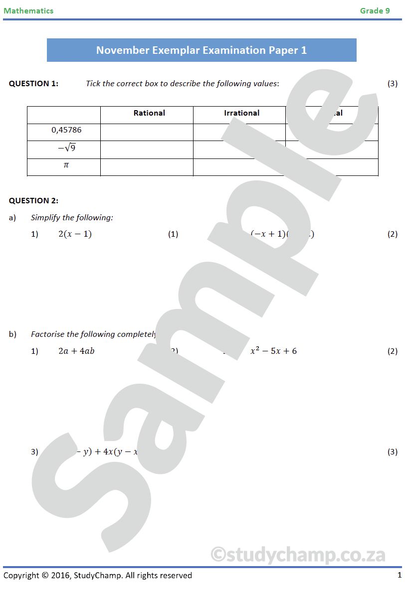 Grade 9 Mathematics Bundle
