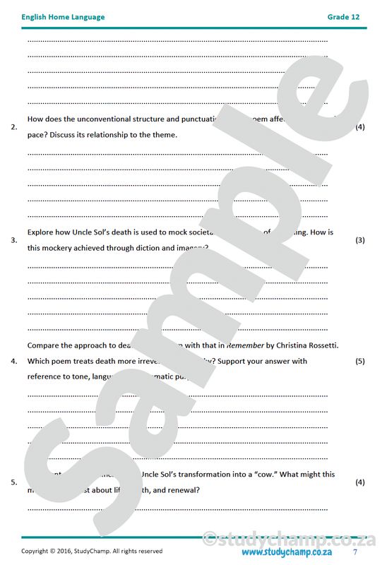 Grade 12 IEB English Home Language: Poetry - Will it be so again and Nobody loses all the time