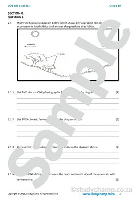 Grade 10 DOE Life Sciences Test: Biospheres and Ecosystems