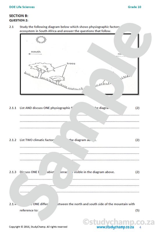 Grade 10 DOE Life Sciences Test: Biospheres and Ecosystems