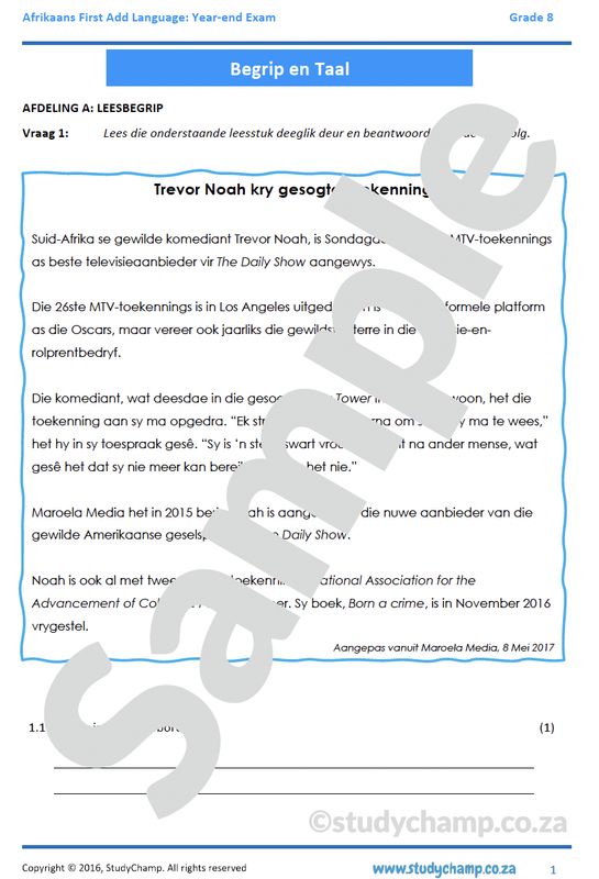 Grade 8 Year-end Exam Bundle