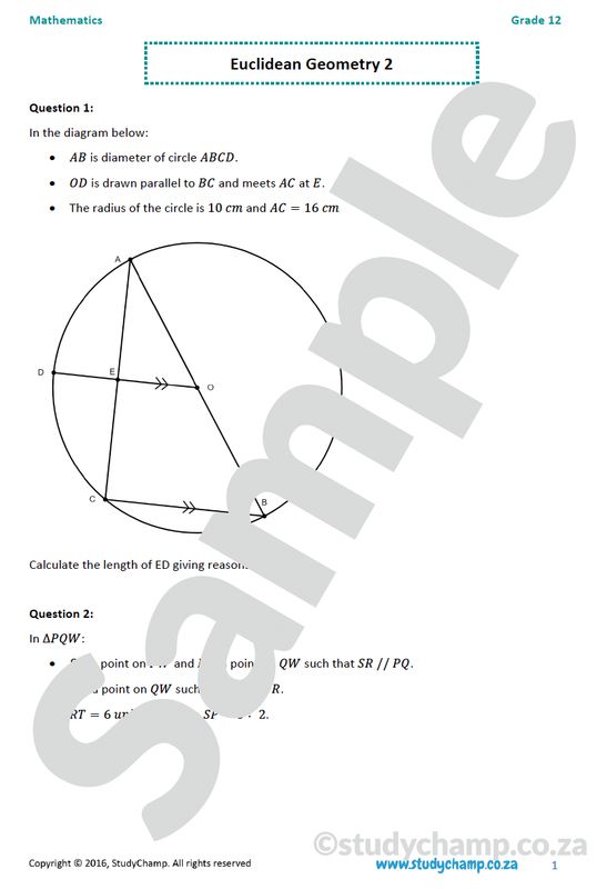 Grade 12 Mathematics worksheet: Euclidean Geometry 2