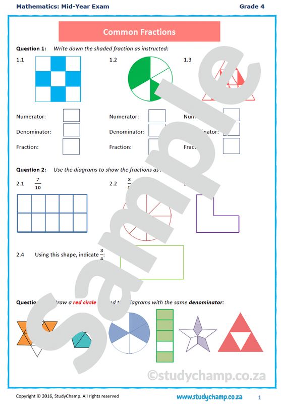 Grade 4 Mid-Year Exam Bundle