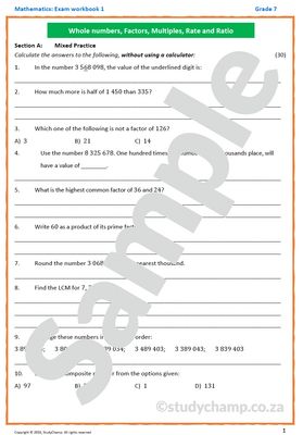 Grade 7 Year-end Exam Bundle
