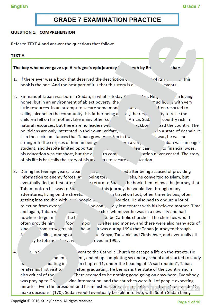 Grade 7 Year-end Exam Bundle