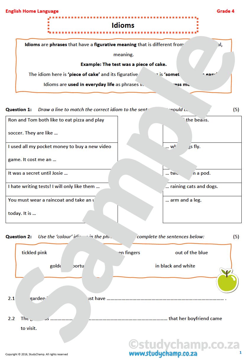 Grade 4 English Home Language Bundle