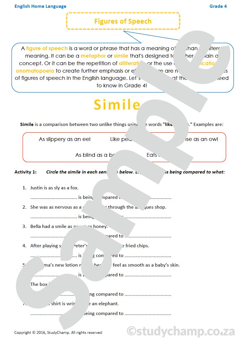 Grade 4 English Home Language Bundle