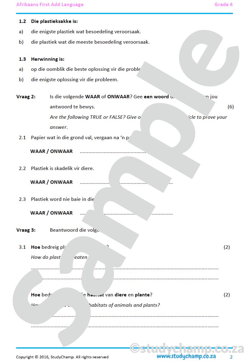 Grade 4 Afrikaans First Additional Language Bundle