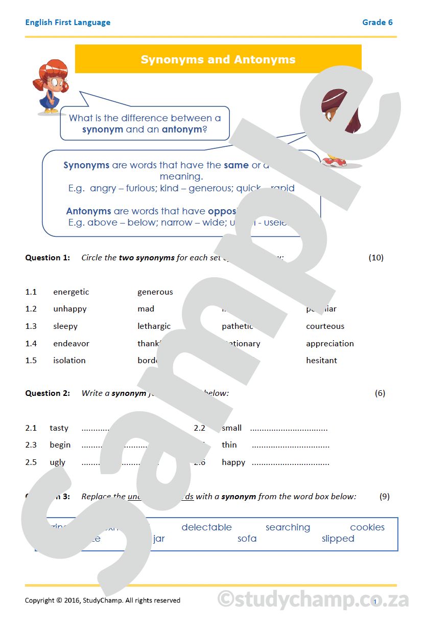 Grade 6 English Home Language Bundle