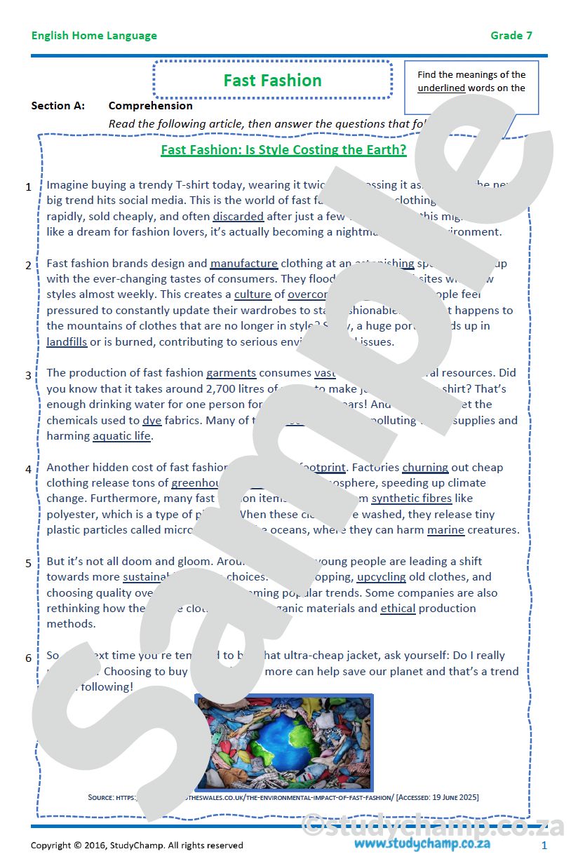 Grade 7 English Home Language Bundle