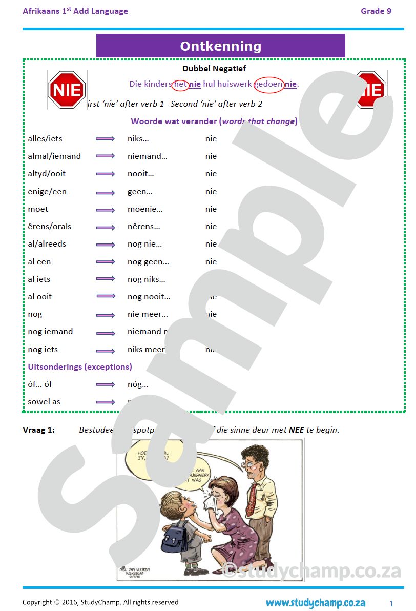 Grade 9 Afrikaans First Additional Language Bundle