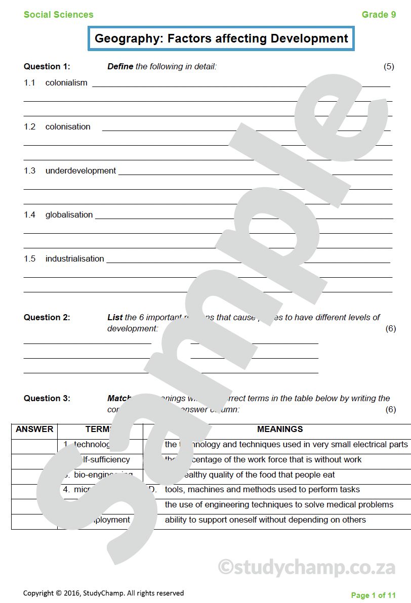 Grade 9 Social Sciences Bundle