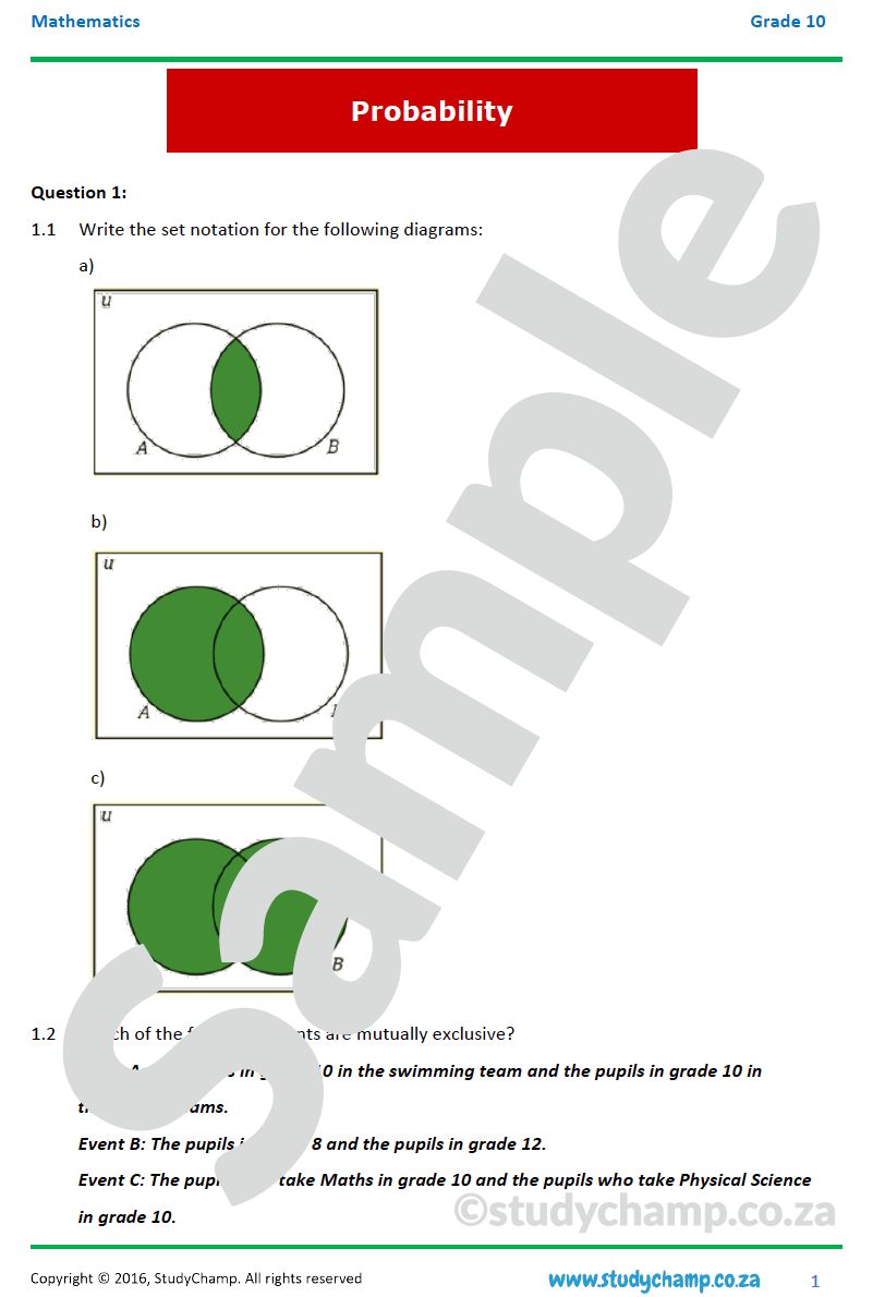 Grade 10 Mathematics Bundle