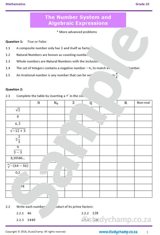 Grade 10 Mathematics Bundle