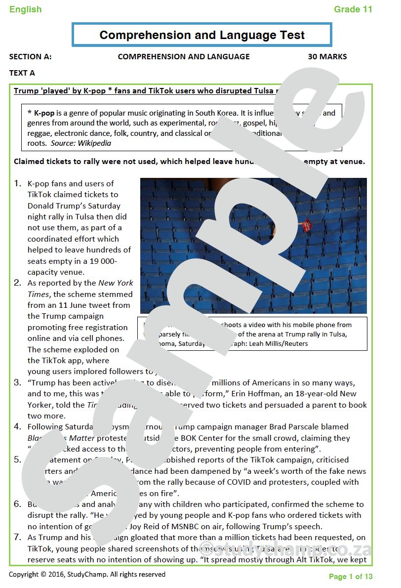 Grade 11 English Home Language Bundle