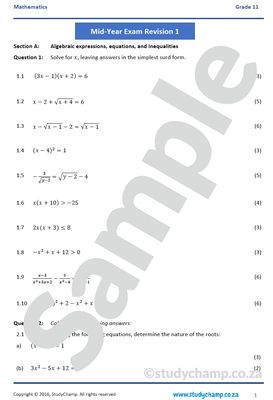 Grade 11 Year-end Exam Bundle