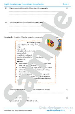 Grade 4 English Year-end Exam workbook: Comprehension and Visual Literacy