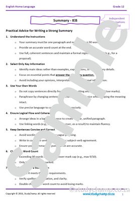 Grade 12 IEB English Home Language Bundle