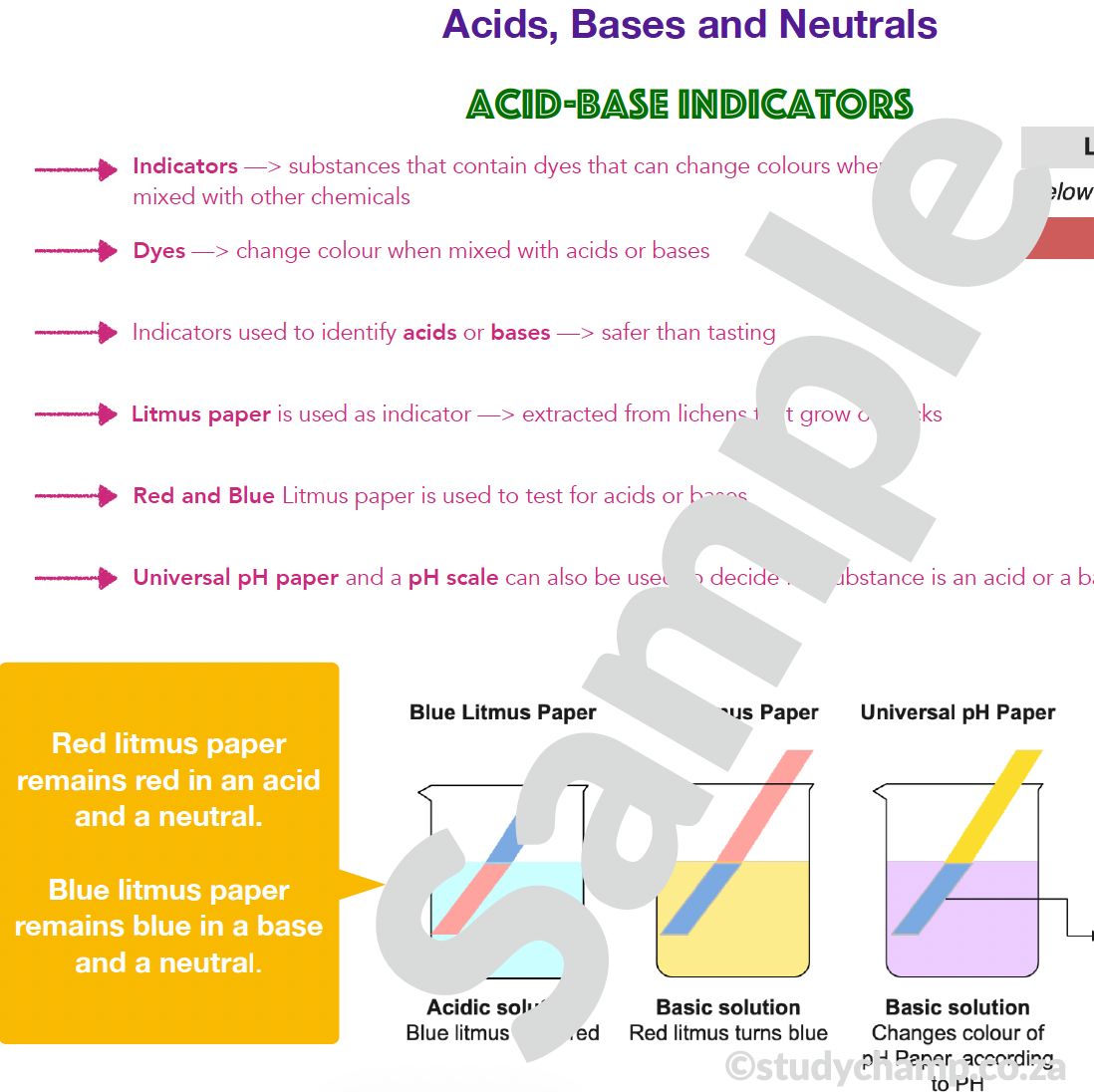 Grade 7 Natural Sciences Summary: Acids, Bases and the Periodic Table