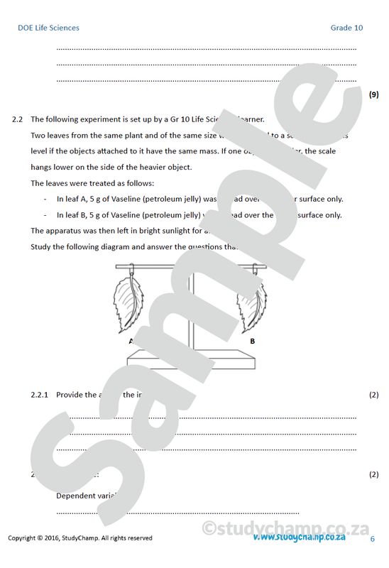 Grade 10 DOE Life Sciences: Plant Tissue