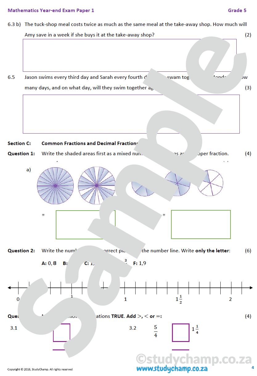 Grade 5 Mathematics Year-End Exam: Paper 1