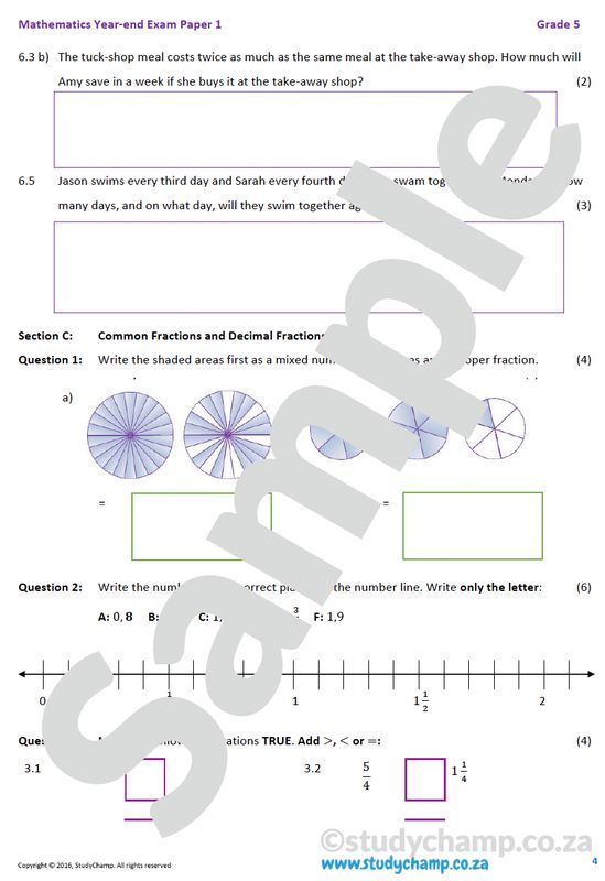 Grade 5 Mathematics Year-End Exam: Paper 1