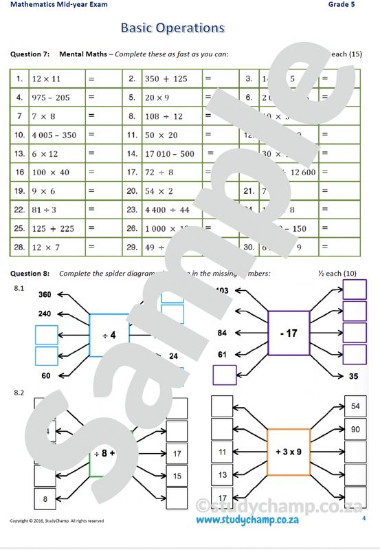 Grade 5 Mathematics Mid-Year Exam: Workbook 1
