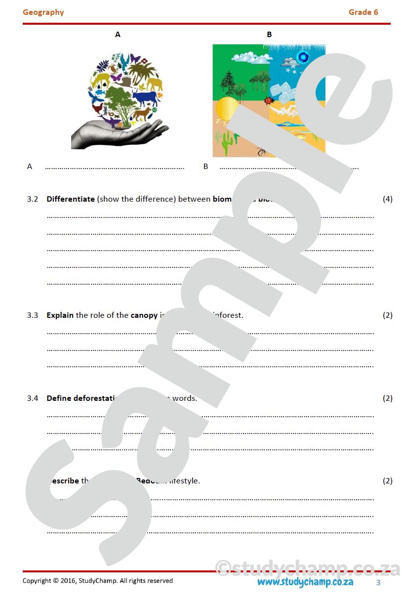 Grade 6 Geography Test: Natural Regions