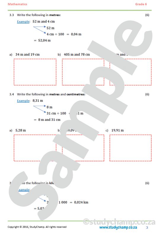Grade 6 Maths Worksheet: Measurement - Length