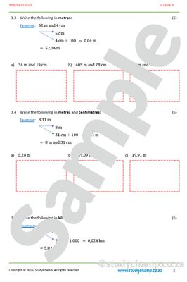 Grade 6 Maths Worksheet: Measurement - Length