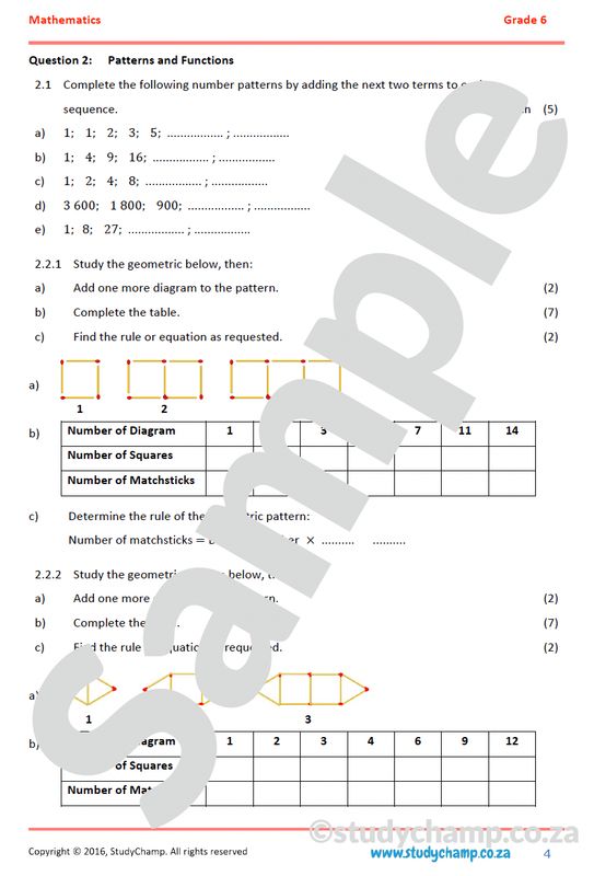 Grade 6 Maths Mid-year Exam Revision: Workbook 2
