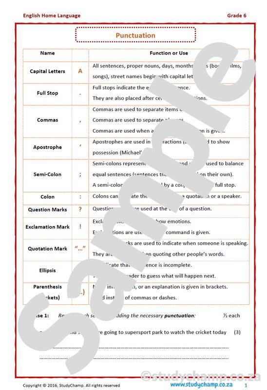 Grade 6 English Home Language Bundle