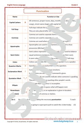 Grade 6 English Home Language Bundle
