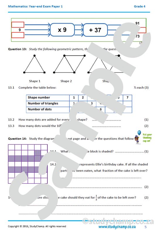 Grade 4 Maths Year-end Exam: Paper 1