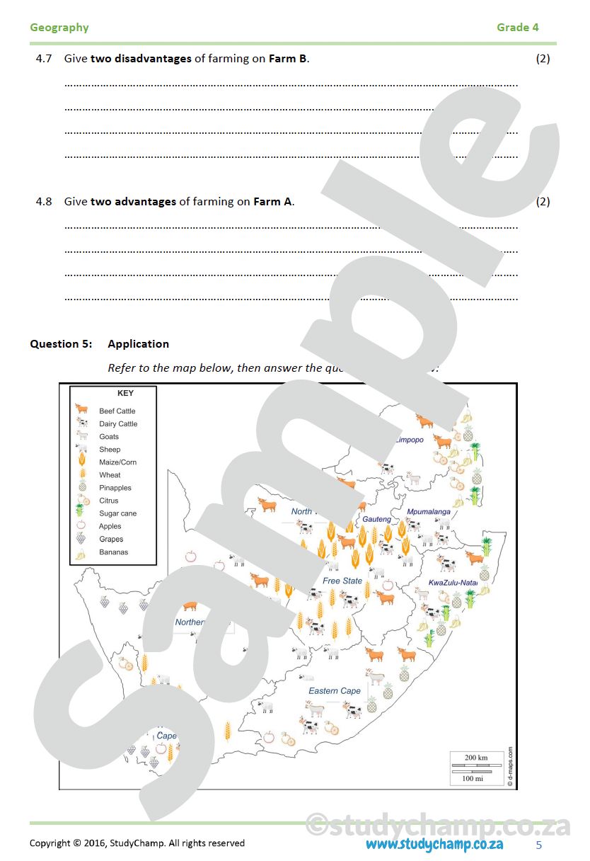 Grade 4 Geography Test: Farming