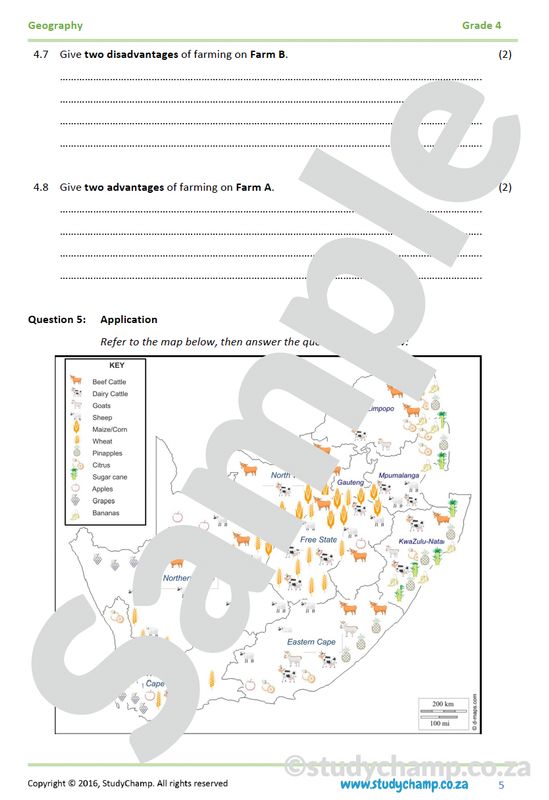 Grade 4 Geography Test: Farming
