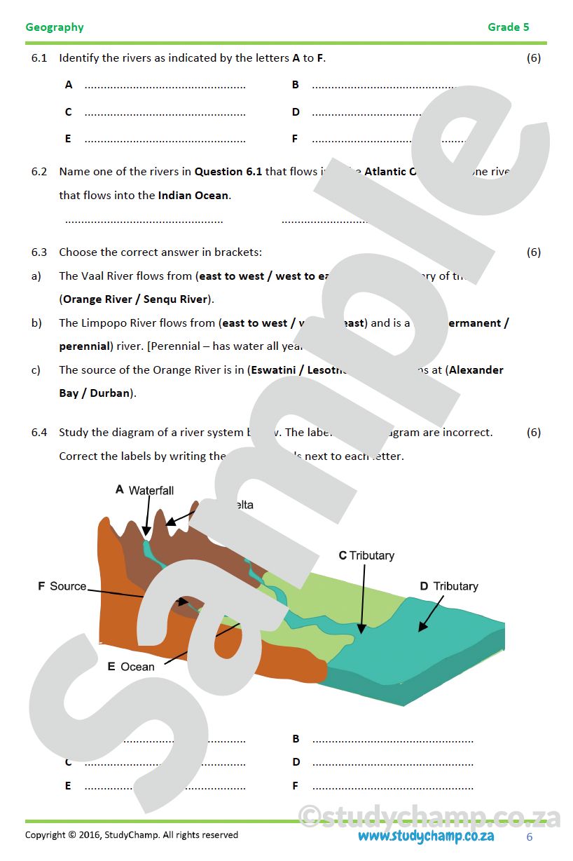 Grade 5 Geography: Midyear Exam Workbook