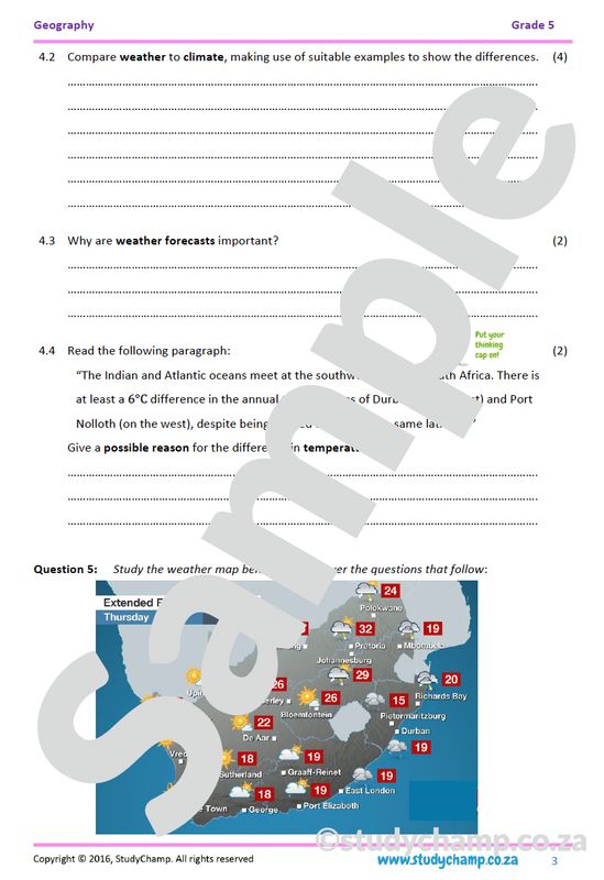 Grade 5 Geography Test: Weather and Climate