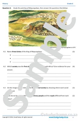 Grade 6 History Mid-year Exam Revision workbook