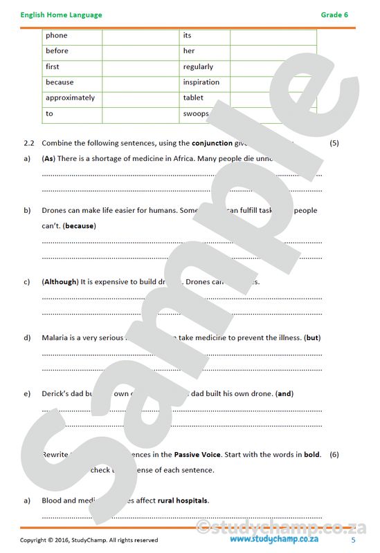 Grade 6 English Comprehension: Drones