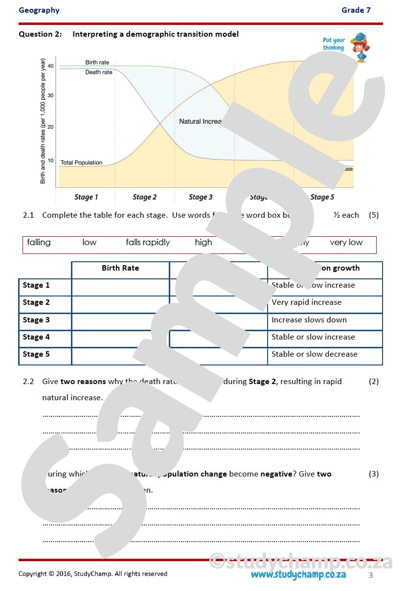 Grade 7 Geography Test: World Population