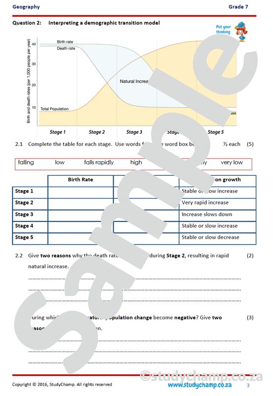 Grade 7 Geography Test: World Population