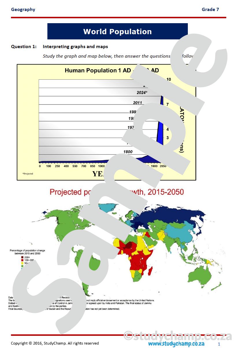 Grade 7 Geography Test: World Population