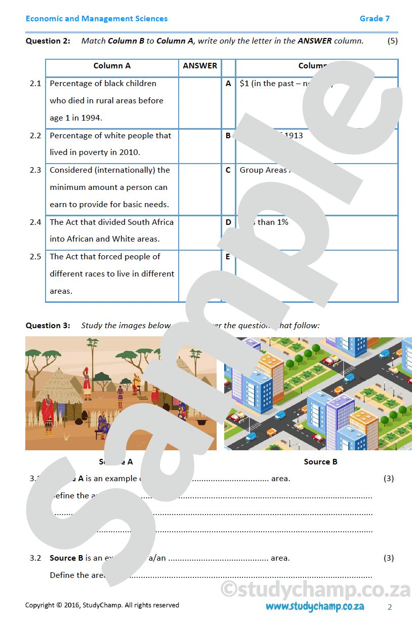 Grade 7 EMS Test: Poverty and Inequality