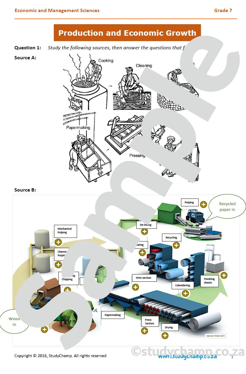 Grade 7 EMS Test: Production and Economic growth