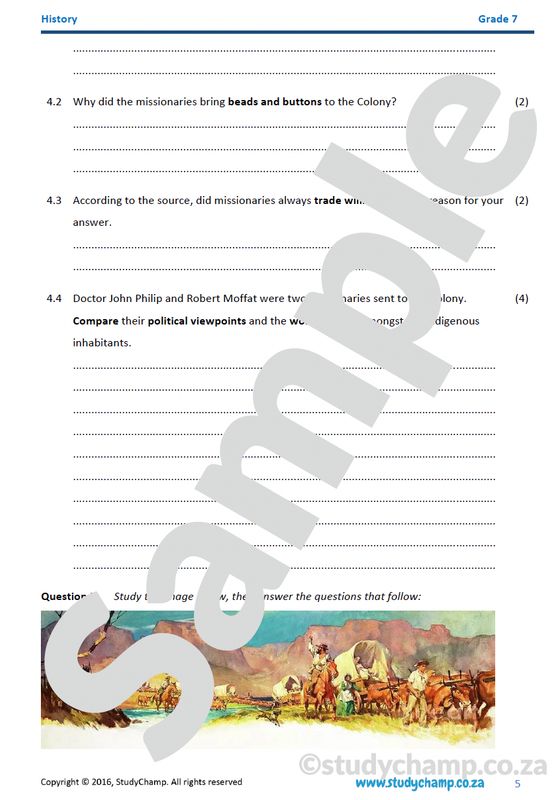 Grade 7 History Test: Cape Colonisation: Co-operation and Conflict
