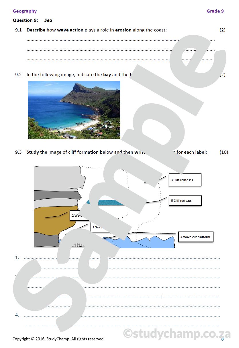 Grade 9 Geography Test: Surface Forces - Weathering and Erosion